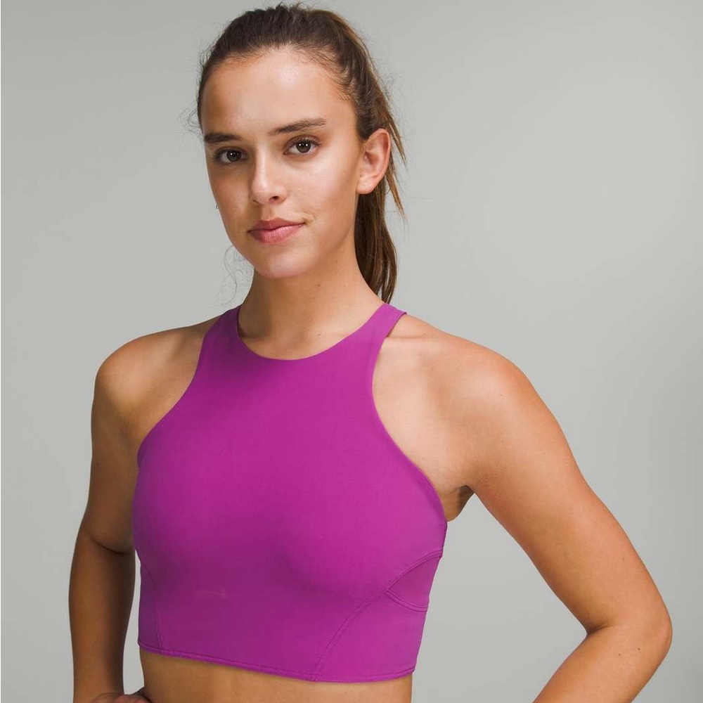 Lululemon Mesh Back Train Bra in Vivid Plum